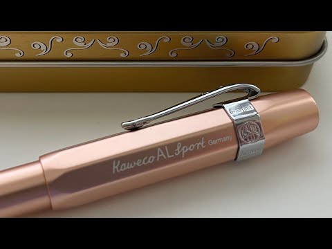 Kaweco AL Sport Aluminum Fountain Pen Review 🖋 Rose Gold Edition MEDIUM NIB