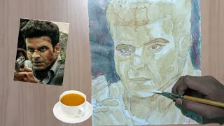 Manoj Bajpai painting with tea 🍵| family man 2 | Manoj Bajpai