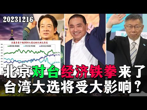 北京对台湾核弹级经济铁拳来了！台湾大选将受大影响？！20231216