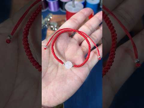 Hand-woven red bracelet. #diy #bracelet