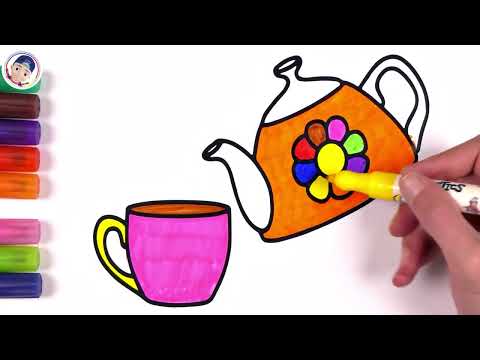 ( Fruit Tea ) Colored Glass and Marker Pencil Coloring / Akn Kids House