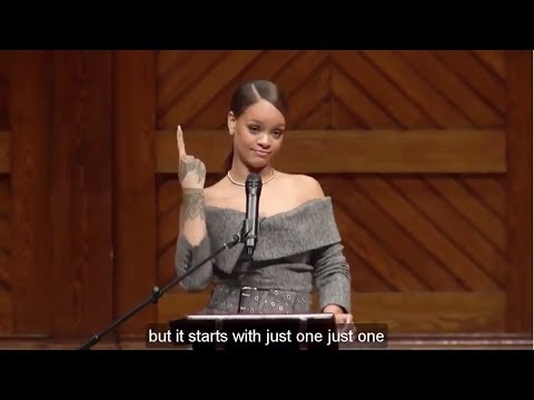 Learn English with Rihanna INCREDIBLE Speech at Harvard University - English Subtitles