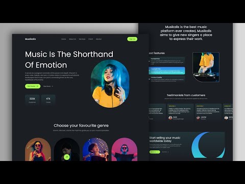 Build Music Responsive Website Using HTML CSS And JavaScript