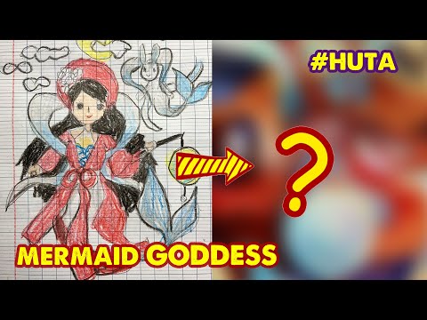 Drawing Mermaid but in Vietnamese Ancient Style | Huta Chan Studio