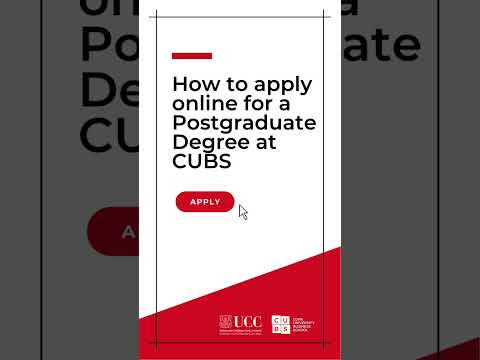 How to apply for a Postgrad at CUBS University College Cork