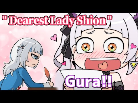 Gura's Passionate Love Letter to Shion and Shion's Reaction After Seeing【Hololive Animation｜Eng sub】