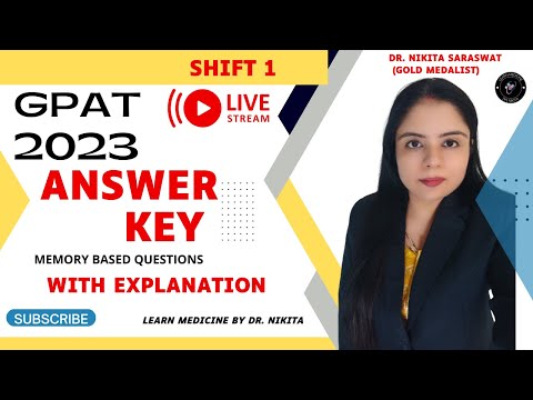 GPAT 2023 Answer key | Shift 1| GPAT 2023 Questions with Explanation | Cut Off| GPAT 2023 Answer key