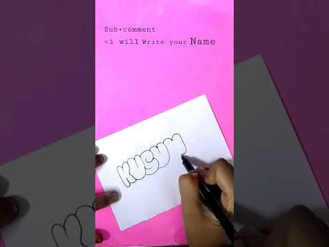 How to write KUSUMA in bubble letters #shorys#Viral#videos#crafts