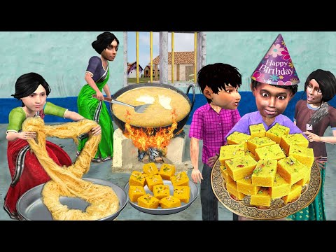 Yellow Ghee Soan Papdi Garib Ka Birthday Celebrations India Sweet Hindi Kahaniya Hindi Moral Stories