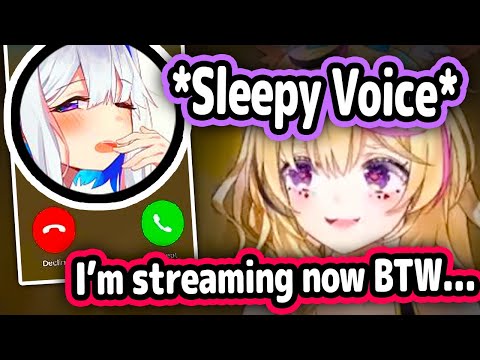 Kanata Didn't Know Polka Was Streaming When She Called Her And Shows Chat Her Sleepy Voice【Hololive】