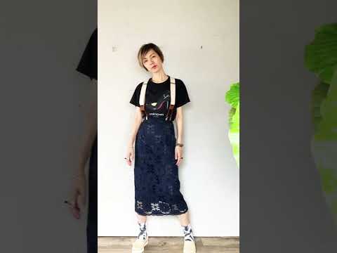 【Tシャツとレーススカートのミックスコーデ】今日のコーディネート｜古着コーデ｜コーデ紹介｜OOTD｜Outfit Ideas｜Summer Fashion