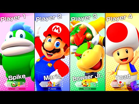 Mario vs. Bowser Jr. vs. Spike vs. Toad King Bowser's Keep Pro Rules Super Mario Party Jamboree #19