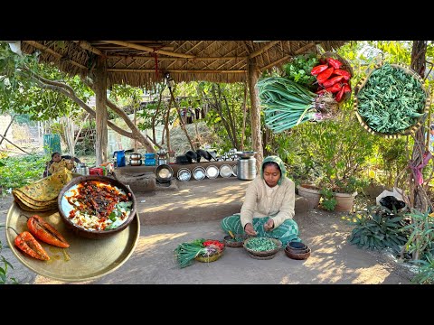 Methi Thepla and Dahi Fry | Village Morning Breakfast | Winter Special Food Of Village