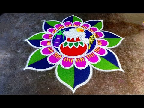 Pongal 2025 paanai kolam🌹/sankranti muggulu🌹/ bhogi kundalu muggulu🌹/super rangoli 🌹/Amazingrangoli