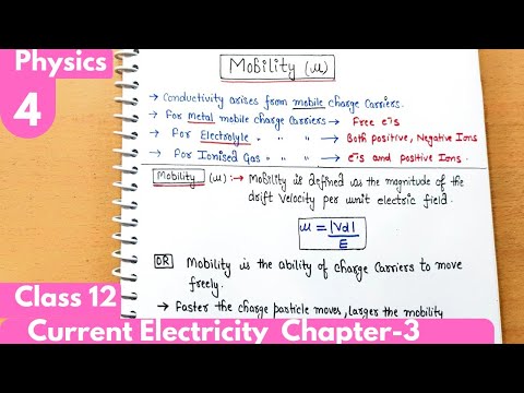 4) Mobility| Current and Electricity Chapter-3 Class12 Physics #neet #jee #iitjee #physics #class12