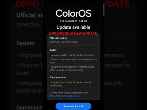 OPPO RENO 8 NEW UPDATE AVAILABLE #opporeno8#android14