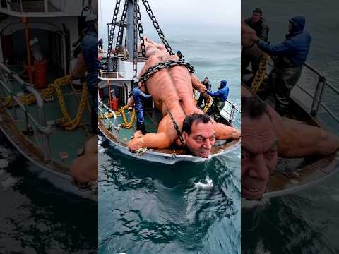 GIANT sea creature caught at sea by fishermen🌊🐟