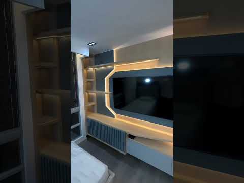 Modern TV unit design, interior home decor #shorts #trending #youtubeshorts