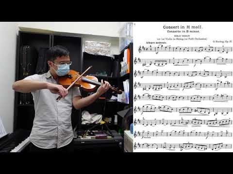 Rieding Oskar Violin Concerto No.2 Op.35 in B minor 1st. movt. - Allegro moderato, slow practice