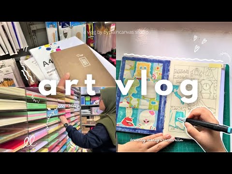 art vlog 🌼 going out for art supplies, drawing disney’s cinderella mood board style 🧚🏻‍♀️