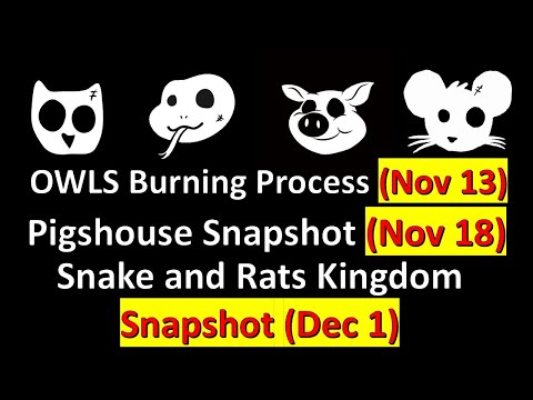 OWLS Burning Process (Nov 13) + Pigshouse Snapshot (Nov 18)  Snake and Rats Kingdom Snapshot (Dec 1)