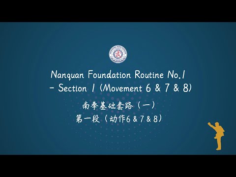 Nanquan Foundation Routine No.1 - Section 1 (Movement 6&7&8) with AI Voice Chinese