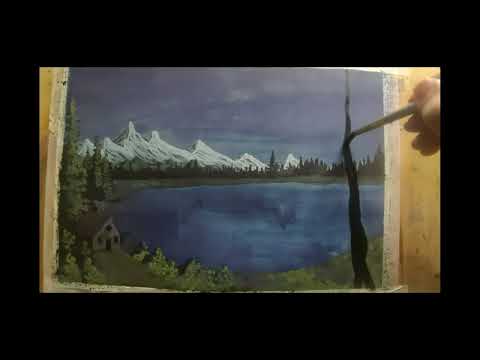 Gouache Painting Landscape tutorial (不透明水彩畫風景教程)