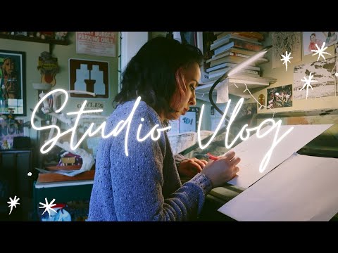 Drawing Practice and a Page from my Medieval Comic | Studio Art Vlog