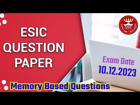 ESIC Pharmacist Exam Paper ll Esic Pharmacist Memory based questions 2023  #esicpharmacistexampaper