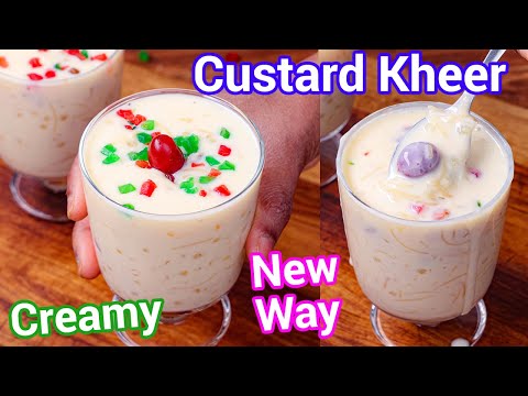 Custard Semiya Kheer with Sabudana - Creamy New Way | Vermicelli Custard Milk Pudding with Sago