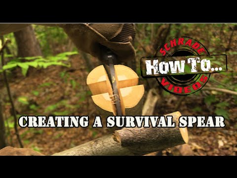 How to Make a Survival Spear- Best Bushcraft Survival Knife Schrade.