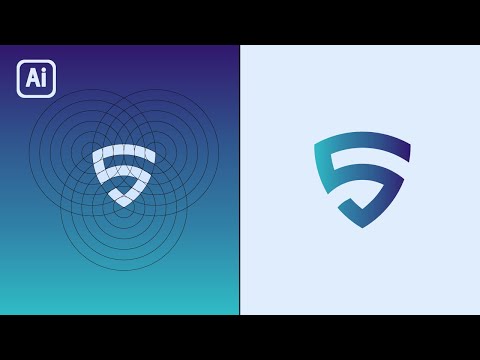 How to Design a Shield Logo with Circular Grid