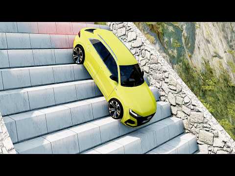 Mobil vs Stairs #13 - BeamNG Drive