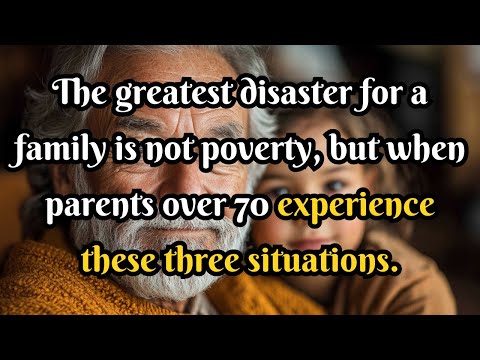 The greatest disaster for a family is not poverty, but when parents over 70 haave these 3situations.