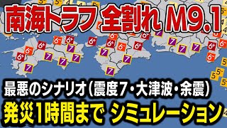 【想定】南海トラフ巨大地震（地震シミュレーション）最悪クラスM9.1／震度7・大津波／解説付き