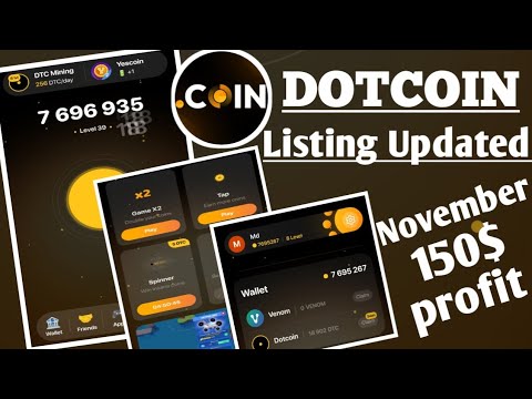 Dotcoin listing and withdraw announcement |dotcoin listing updated |dotcoin new update today|dotcoin