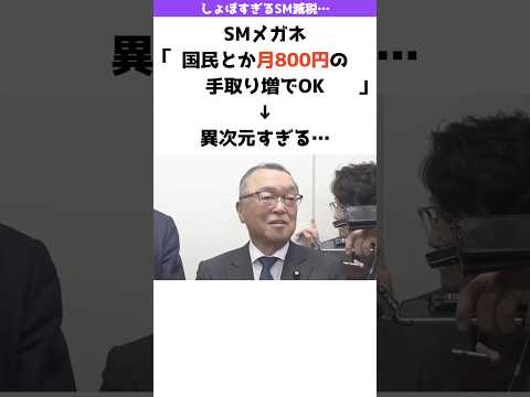 【ふざけんな】SM洋一が異次元のSM減税案を圧倒的推進