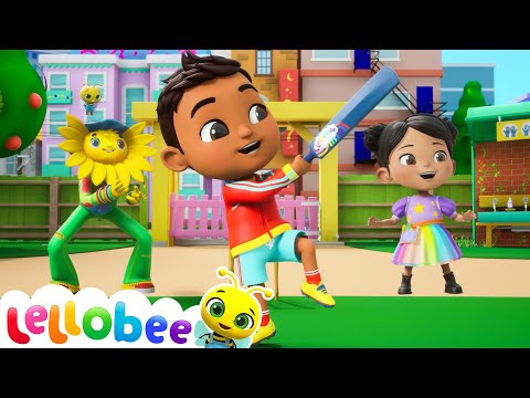 Rishi's Cricket Game: From Lost Ball to Apple Fun! |🌻Lellobee City Farm - Kids Playhouse Song Mix