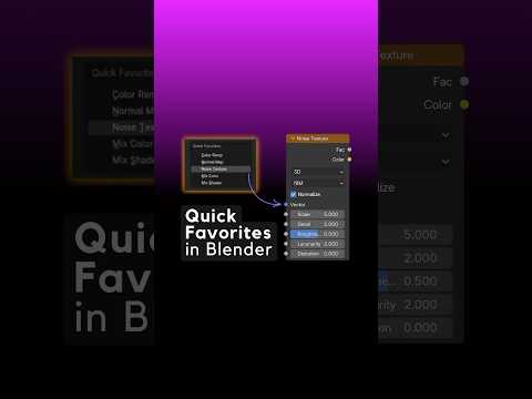 Speed Up Your Workflow! Use Quick Favorites Like a Blender Pro! #blender #cgi #3d