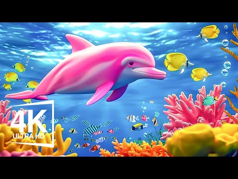 Aquarium 4K VIDEO (ULTRA HD)🐠Beautiful Relaxing Coral Reef Fish Healing music