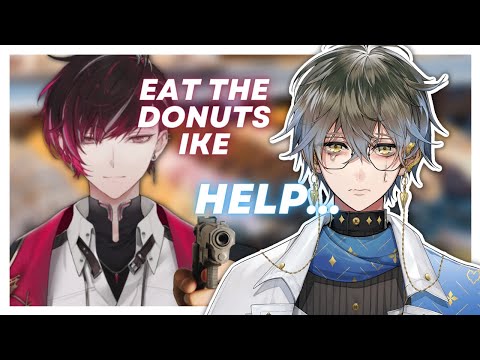 ike was held at gvnpoint by ver to eat the donut 【 NIJISANJI EN | Ike Eveland | Ver Vermillion 】