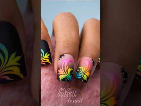 Rainbow Flower Nail Art🌈 So Beautiful #natdenail #naildesign #nailsart #shorts