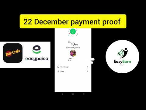 22 December Payment| Jazzcash,Easypesa,Bank Earning App Daily  Online Earning App Without Investment