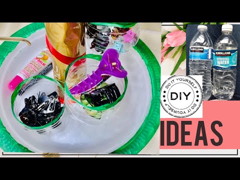 Do it yourself || girls organisers DIY with leftover water bottles