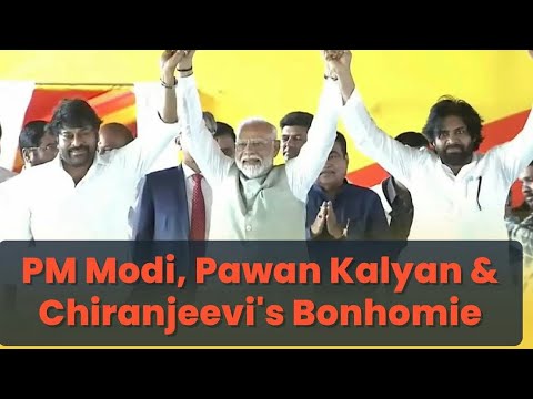 PAVAN KALYAN WITH PM MODI,CHIRANJEEVI KONIDELA