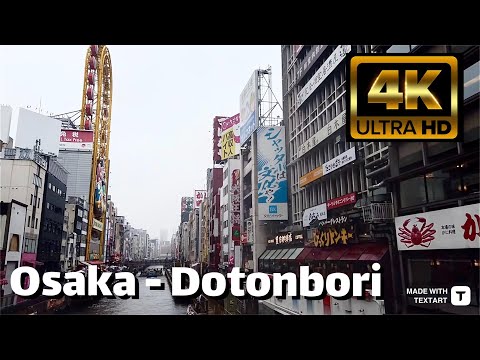 【4K】Osaka Japan - Rainy Walk - Namba Station, Dotonbori