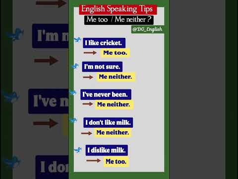 Me too Or Me neither? 🤔 | English Speaking Tips | Speak English Fluently