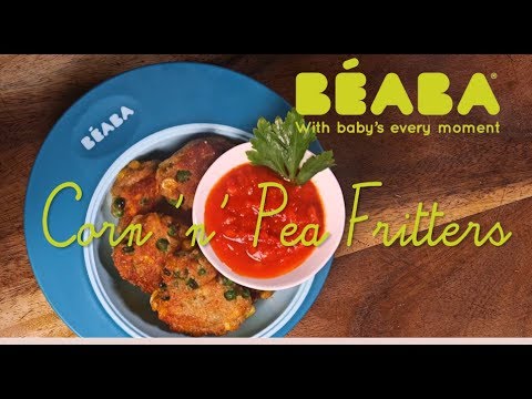 Beaba Babycook Recipe - Corn 'n' Pea Fritters - Direct2Mum