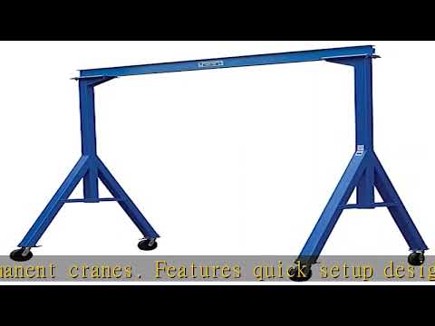 Vestil FHS-2-10 Fixed Height Steel Gantry Crane, 2000 lbs Capacity, 10' Length x 6" Height Beam