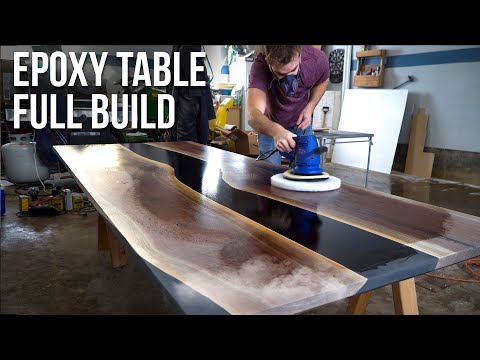 Building a HUGE epoxy dining table in my garage - DIY Start to Finish